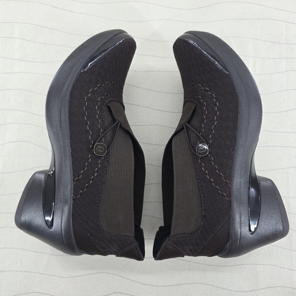 BZees Womens Energy Block Heel Brown Stretch Knit Comfort Work Shoes Size 7M - Picture 9 of 11